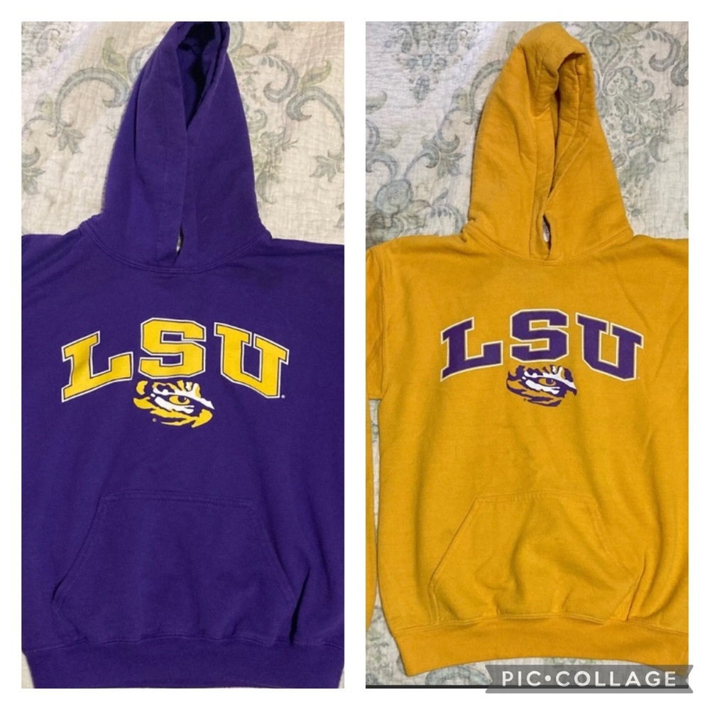 2 Kids LSU Hoodies sz Medium & Large